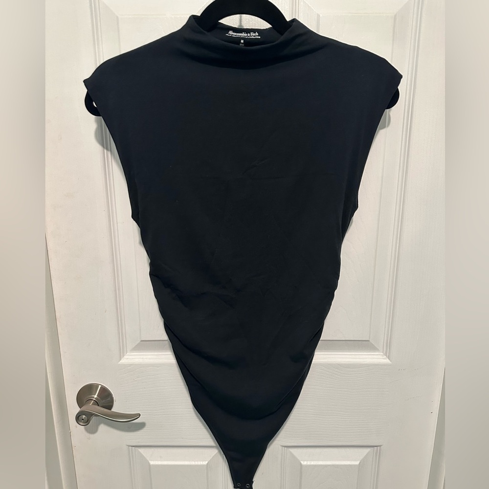 Abercrombie & Fitch modal-blend collection black bodysuit, size medium